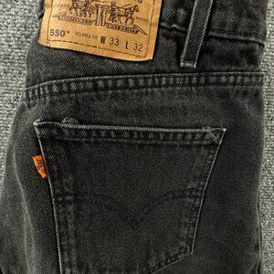 VTG Levi’s 550 Orange Tab Charcoal Wash Denim Jeans Relaxed Fit ACTL 29X32